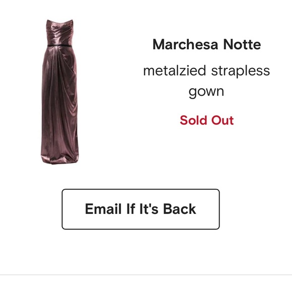 Marchesa notte metallic strapless gown - Picture 4 of 8